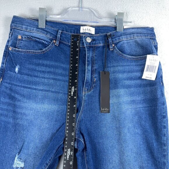 Nicole Miller Jeans Soho Ankle Slim Distressed Womens Blue Size 16 Was $99 - Picture 9 of 12